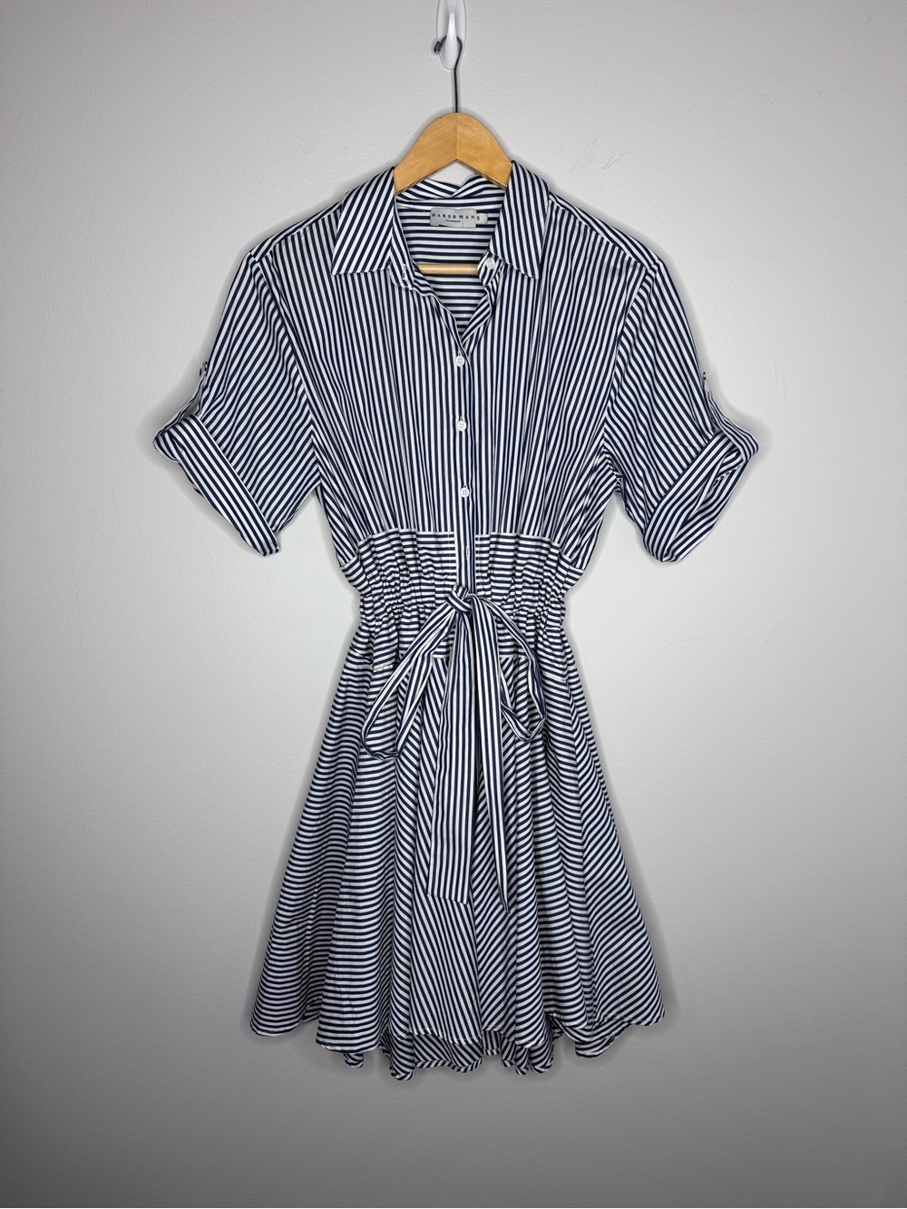 Harshman MEADOW COTTON TWILL Striped SHIRT DRESS Small - Picture 5 of 11